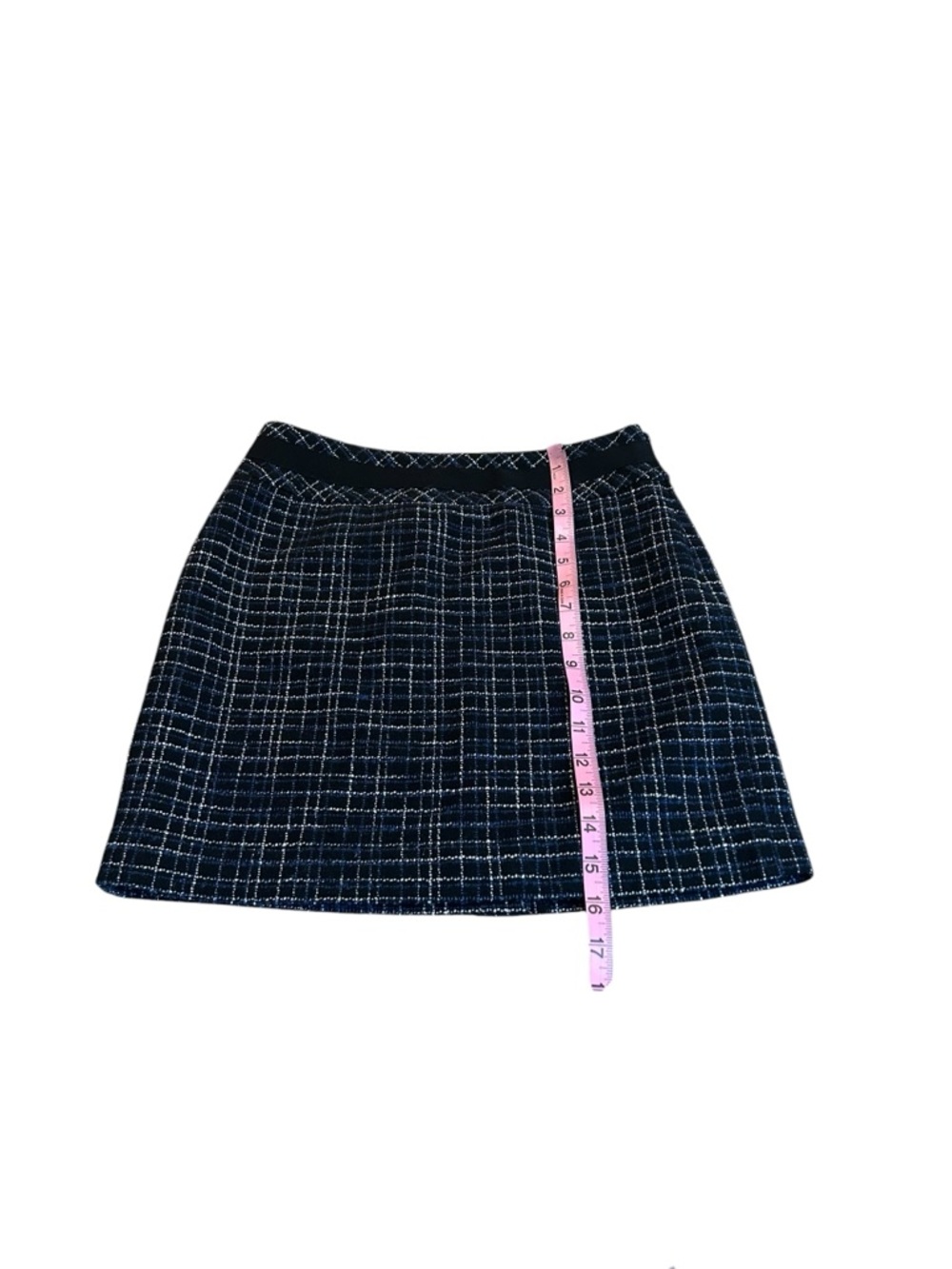 LOFT Black and blue tweed Mini Skirt - Picture 2 of 4